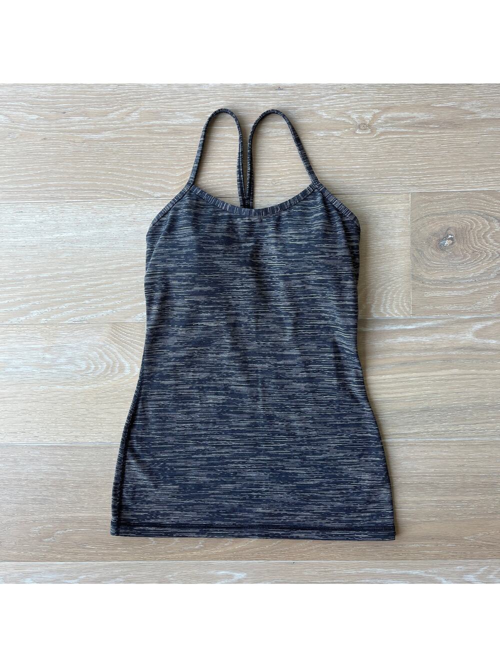 Lululemon Power Y Tank Luon Wee Are From Space Black Cashew sz 4